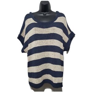 2/$30 WD.NY Women's Short Sleeve Striped Sweater Size 1X BUY 1 GET 1 FREE!